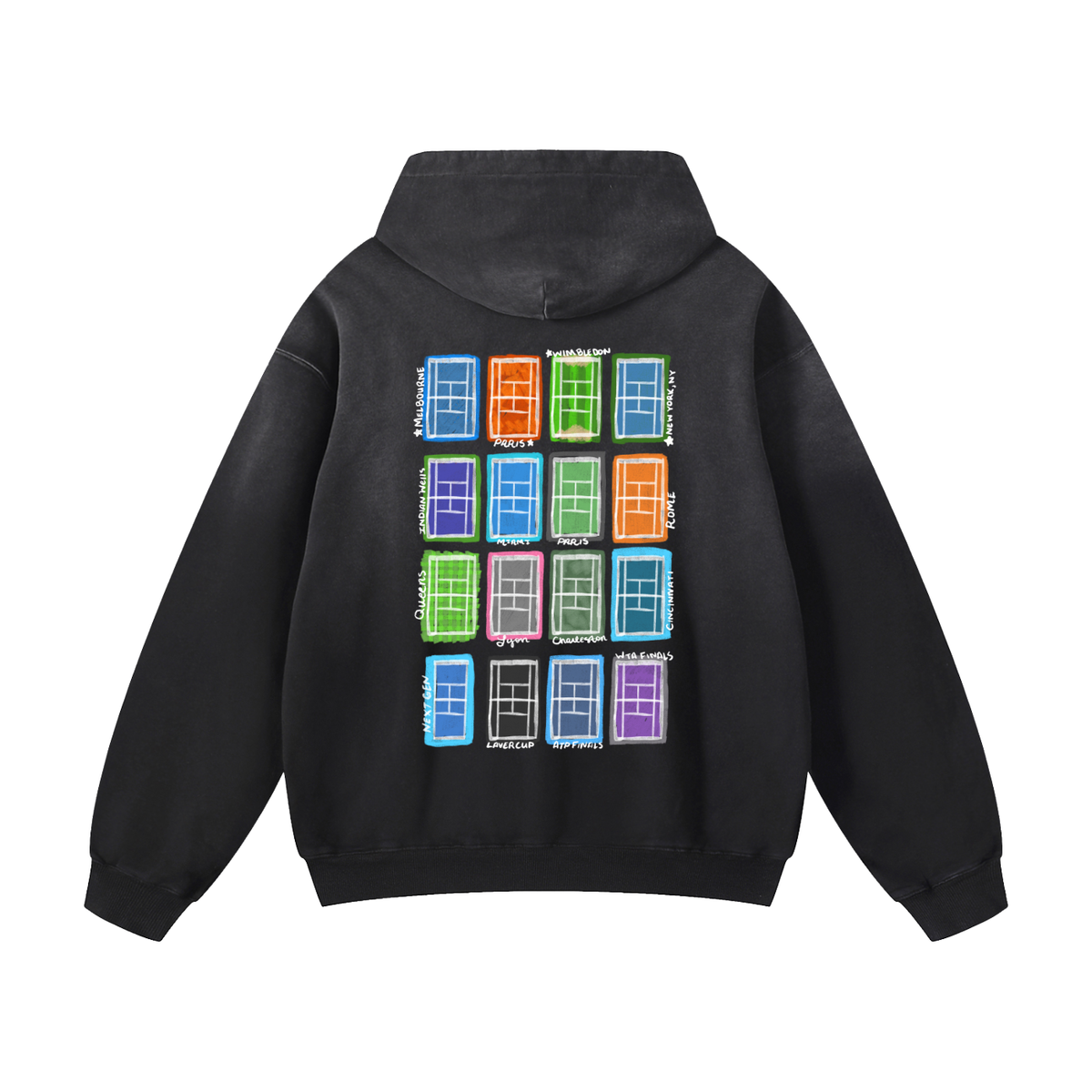 Courts on the Tour  Sunfade Oversized Hoodie
