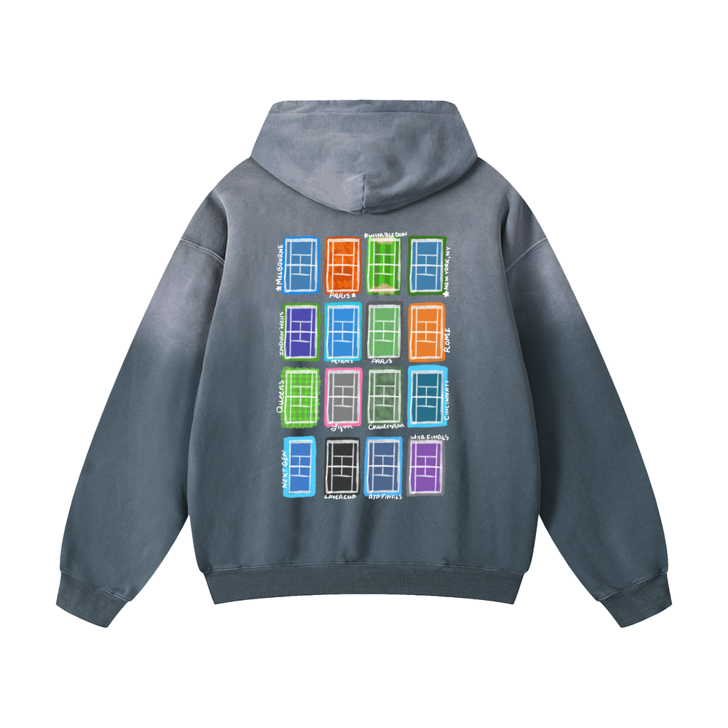 Courts on the Tour  Sunfade Oversized Hoodie